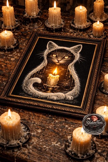 Mystic Cat Candle Cross Stitch Pattern PDF (133 X 200 Stitches) - Etsy