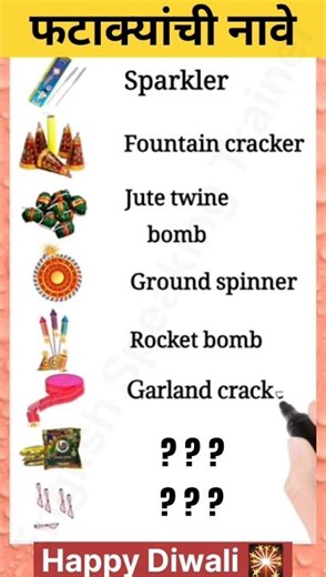 Crackers Names 🎇💥 | Festival Vocabulary | Spoken English | #shorts #crackers #diwali