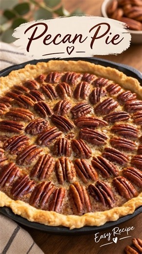 Easy Homemade Pecan Pie in Iron Cast Pan| Classic Pecan Pie Recipe 🥧