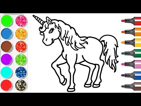 Colorier Une Licorne APPRENDRE À DESSINER vidéo éducative & Planète coloriage