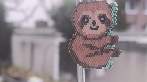 Sloth Keychain Made of Miyuki Beads – Handwoven, Cute Bag Charm, Handmade Gift - Etsy