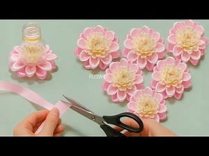 Unbelievable Trick! Make Stunning Satin Ribbon Flowers Using a Plastic Bottle 🌸✨ So Easy & Beautiful