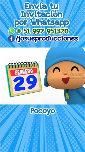 Video invitación de pocoyo con foto