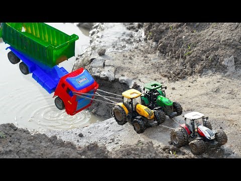 3 Tractors Rescue Dump Truck Stuck on Cliff Edge 😱 Near Water Accident Recovery!