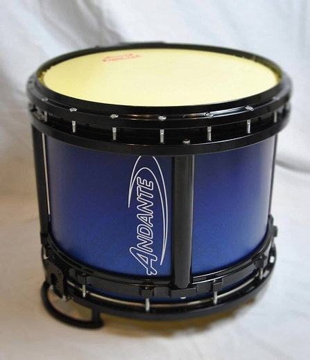 Gorgeous NG Reactor Snare Drum Custom Finished in Black Metalwork/Dark Blue Fading Light Blue Woodgrain Shell. Just another great combo by Andante | Andante Drums Official