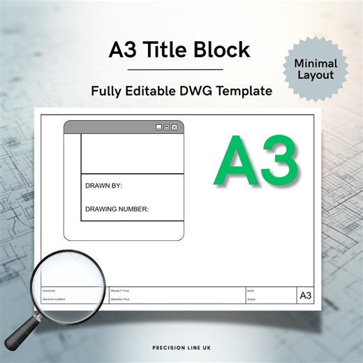 Autocad ISO A3 Minimal Layout Title Block Template - Editable DWG Layout (digital Download) - Etsy Canada