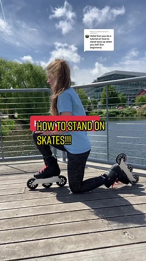 Reply to @aoifeburkexoxo take a knee, put your hands on your other knee and push up ☺️ don’t give up! #howto#rollerblade#learnontiktok#inlineskating