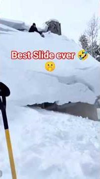 Man vs Ice Roof 😂❄️ | Slippery Fail #funny #shortsfeed