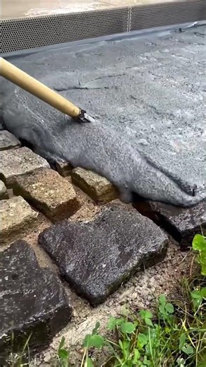 Stone Grout Application Process #shorts #construction #masonry