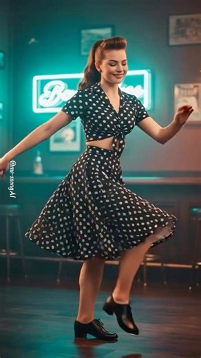 “Tap Dance” 1950s Jazz Bar Tap Dance Couple 👞✨ Vintage Swing Vibes