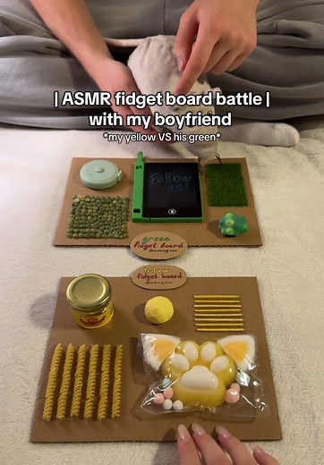 ASMR Fidget Board Battle: Yellow vs Green Comparison