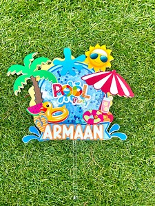 Pool Party Cake Topper | Beach Party Cake Topper | Summer Theme Party | Pool Party Birthday Theme | Beach Ball | Surfer Birthday Party Decor - Etsy Australia