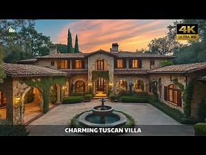 Charming Tuscan Villa Tour | Stone Walls, Terracotta Roof & Sunset Courtyard with Fountain