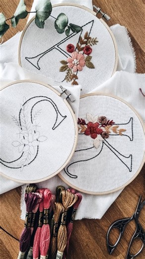 Cupofneedles♡Hand embroidery on Instagram: "30% OFF🔥 Create your own embroidered monogram or personalized gift with this beginner-friendly alphabet pattern✨️ Includes 6 full video tutorials! Designed for a 6-inch hoop and suitable even if it’s your first time with a needle😊 Download the digital pattern instantly and start stitching today! #embroidery #handembroidery #embroideryart #embroiderydesign #threadart #crafttherapy #madeinUSA #supportlocalmakers #creativehobbies #slowstitch #needlework