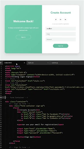 Login Form in HTML & CSS | Animated Login/SignUp form using html css #login #registration #form