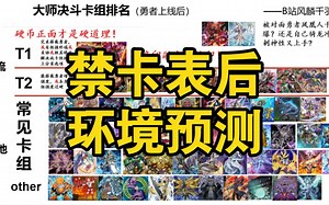【游戏王md】禁卡表后环境预测+重排卡组梯度表
