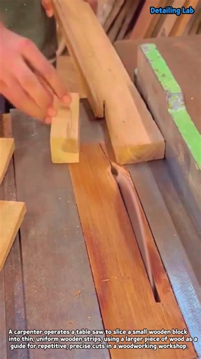 Precision Table Saw Cuts for Thin Wood Strips #worker #process #woodworking #carpentry #satisfying