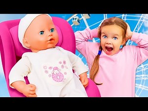 Maya und ihre Baby Born Puppe. Was für ein toller Tag im Freizeitpark! Puppenmama Spiele für Kinder