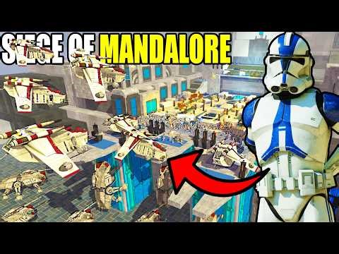 3,000 Clone Trooper Army SIEGE MANDALORE vs DARTH MAUL's Mandalorian Army! - Men of War: Star Wars