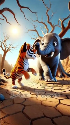 Haathi Aur Sher Ke Bacche Ki Majedaar Dosti ||Dosti Story || #DesiToons #story