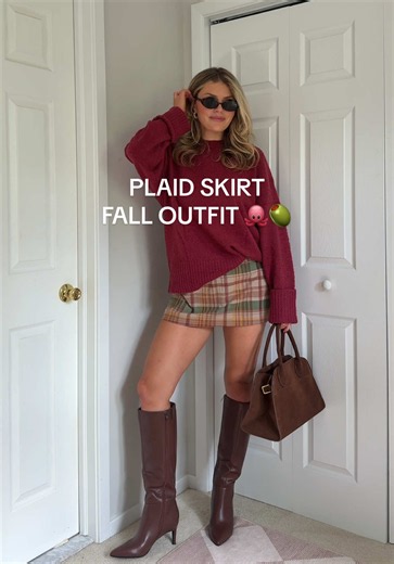 Plaid skirts allll fall 🍂🫒 on my sf!🔗 #amazonfallfashion #amazonfalloutfit #falloutfits #plaidskirt #falloutfitinspo