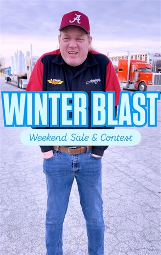 I think Jeremy’s going to need more than his #alabama hat to keep warm this weekend! Use Coupon Code: BLAST FOR 10% Off all reg priced items 1/23/2026-1/26/2026 All weekend long on the 4ST Website! But wait there’s More! Guess how much snow we’re getting on our lot to win a 4ST goodie bag! We’ll check the levels on Monday and announce the winner! Good Luck! And Stay Safe! | 4 State Trucks