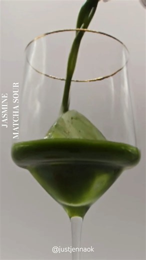Jasmine Matcha Sour 💋✨️#matcha #recipe