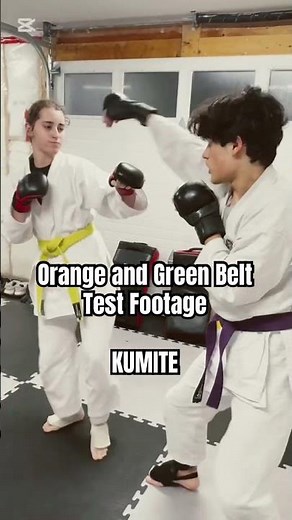 Kumite footage from orange and green belt test #karate #kumite #sparring