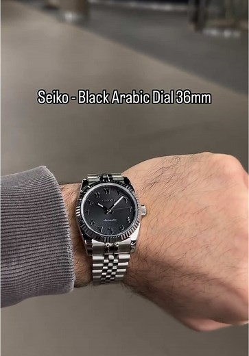 Seiko - Balck Arabic Dial 36mm #seiko #montre #modelisme #datejust | seiko