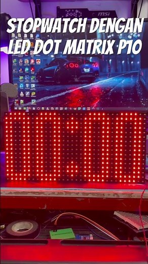 Jam stopwatch led dot matrix p10 #endiled #arduino #stopwatch #led #clock #diy