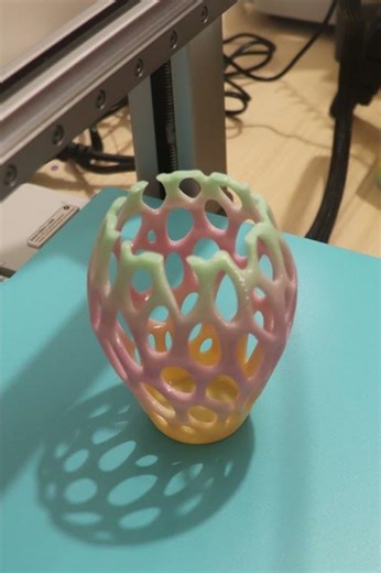 3D Print Timelapse: Voronoi Flow Vase 🕸️🏺 | Organic Parametric Design (Bambu Lab P2S/A1 Combo)