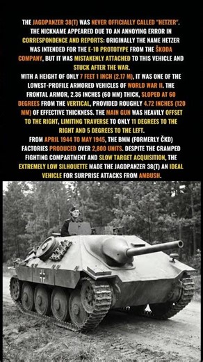 Cramped, Slow, But Deadly in Defense #historyfacts #ww2 #hetzer