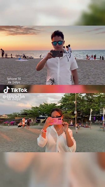 Cinematic shoot Ip14 vs Ip16 . elyu moment 🌅🐚⛱️#VNVideoEditor #iphone14 #iphone16 #elyu #4k