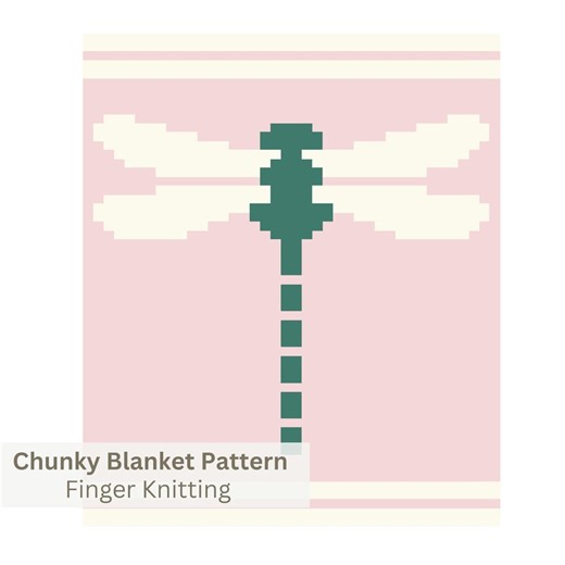 Dragonfly Chunky Blanket Pattern. Finger Knitting : Good Easy DIY Tutorial (PDF). Blanket Knitting Pattern - Etsy
