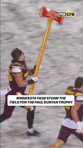 Minnesota fans storm the field #goldengophers #cfb