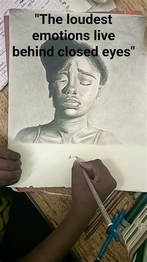 "the loudest pain is silent," an drawing example .