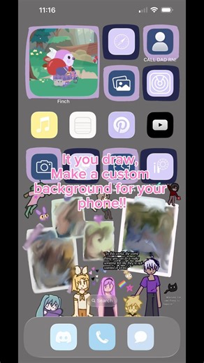 Custom iPhone homescreen!! #art #digitaldrawing #music #drawing #custom #idk