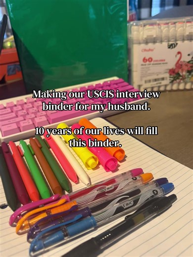 Making our interview binder for my husband. Still have a long ways to go but what most of my day consent of. ♥️🇲🇽🇺🇸 #greencardprocess #USCIS #husbandwife