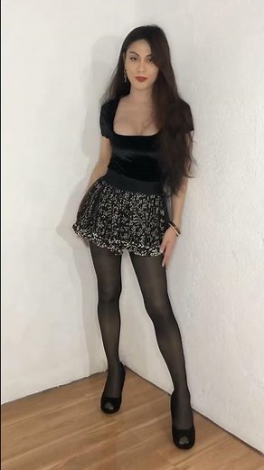 Ballet skirt and semi-opaque nylons