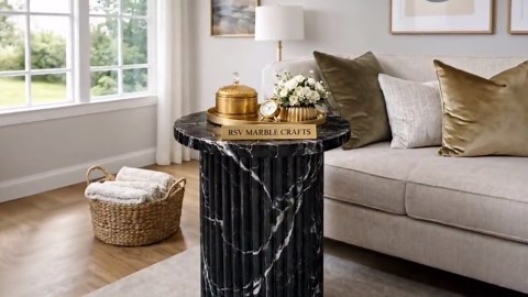 Nero Marquina Marble Table, Black Marble Side Table, Luxury Coffee & Dining Table, Natural Stone Furniture, Handmade Marble Table - Etsy