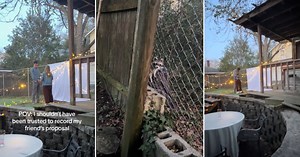 Best friend's hilarious and innocent mishap while filming woman's proposal is cracking everyone up