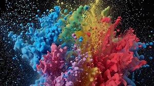 Download Colorful Powder Explosion Scene Footage Captured in Slow Motion for free