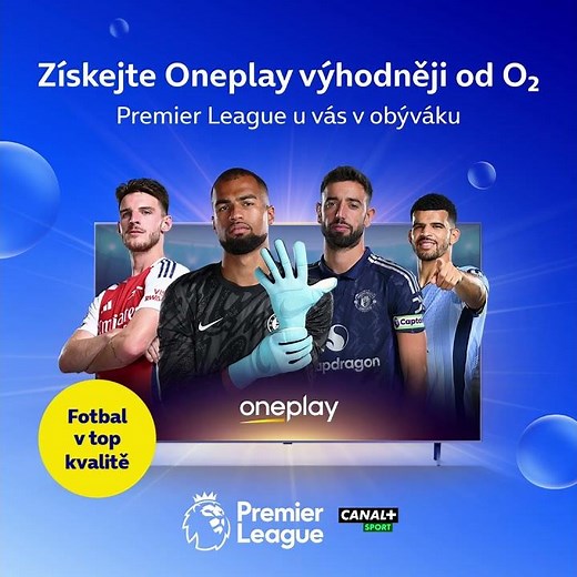 Sledujte Premier League výhodněji s Oneplay k tarifu od O2