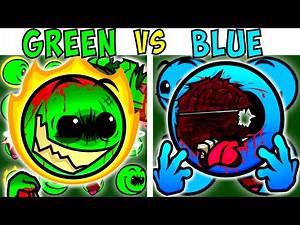 ALL GREEN VS BLUE GEOMETRY DASH | FNF Character Test | Gameplay VS Playground