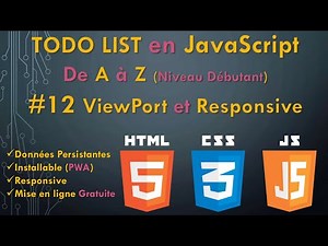 #12/23 Coder une Todo List en Javascript De A à Z Pour Débutant (2020) Unités Viewport et Responsive