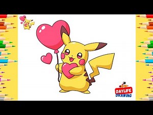 How to Draw a Cute Valentine's Pikachu | Step-by-Step Tutorial