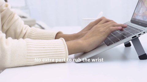 Laptop Riser for Desk – Aluminum Foldable Laptop Stand for 10”-16” Models Including MacBook, MacBook Air, iPad, HP and More – Self-Adhesive Portable Laptop Stand with Non-Skid Feet