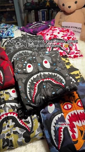 POV: A Whole Table of Bape Shark Hoodies from Ninjahype… Which One You Grabbing First? 👀🔥#bape