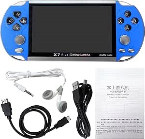 Upgraded New 128Bit X7 Plus Handheld Game Console, 5.1 Inch Portable Retro Game Console 8G Built-in 10,000 Games, Classic Game Console Game boy Birthday Gifts Presents (Blue)