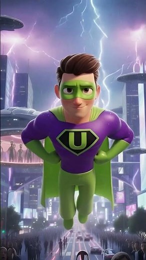 Aliens Attack the City! 👽 U-Man Saves Everyone 💙 A Superhero Story for Kids & Families 🦸‍♂️✨